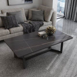 120x60cm Matte Grey Minimalist Slate Coffee Table Marble Tea Table Living Room Rectangle Cocktail V255-MATTEGTABLE-COFFEE