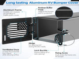 Landhoow 2 Pack RV Bumper End Cap, 4" Aluminum Square Camper Bumper Cover Plug with No Insect Vent V1258-DP02-C-756