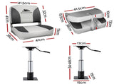 Seamanship 2X Folding Boat Seats with 2X Adjustable Pedestals 3446cm Marine Swivel Low Back 13cm BS-86202-GC-40-3446X2