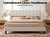Artiss Bed Head Headboard Queen Linen 153CM - Beige BED-HEAD-VELA-Q-BG