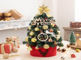 Mini Desktop Christmas Tree Flocked Pink Christmas Tree Christmas Tree Set - red and white - Size V1106-128-87682-RED-45CM