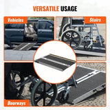 VEVOR Portable Wheelchair Ramp, 91 cm 363 kg Capacity, Non-Slip Aluminum Folding Threshold Ramp, V952-ZDKMJPD36YC19UQ9FV0