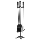 Fireplace Tool Set, 4 PCS Fire Tool Set and Holder with Three-Prong Stand, Ash Shovel, Brush, Fire V952-BLGJTJ4JTSZGOB6QI001V0