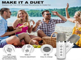 Sliver Karaoke Machine with 2 Wireless Microphones Bluetooth-Compatible 5.0 for Parties V201-QHGMMOREONE048