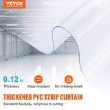 Strip Curtain, 2500 cm L x 30.5 cm W x 3 mm Thickness, Clear PVC Smooth Curtain Strip Door Bulk V952-JPVC82X121PCSGXS0V0