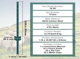 3 Feet Fence Post, 10 Pack U-Channel Heavy Duty Metal Fence Posts, Sturdy Steel Fence Stakes for V952-WLLZJSK3YC10X2TT5V0
