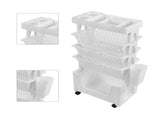 Movable Book Rack Large Capacity 5 Layer Thickened Rollers Multifunctional Movable Bookshelf for V1294-YM0901-3116230009811