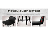 Artiss Bar Stools Kitchen Leather Barstools Swivel Wooden Chairs X2 BA-TW-8836-BKX2-AB