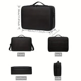 **Large Waterproof Makeup Organizer Adjustable Dividers, Detachable Brush Holder, Multi-Compartment V1102-HZSNB001