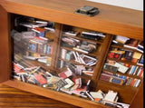 Bookshelf,Stress Reliever,with 200Pcs Miniature Book Match Boxes Display Case Cabinet V1366-AZ2-W-05014