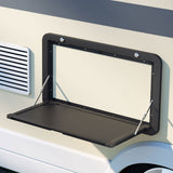 Weisshorn Caravan Table 800 x 450mm Folding Lockable Black CARAVAN-TABLE-80X45-BK
