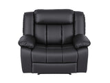 Artiss Manual Massage Recliner Chair for Living Room, Leather Sofa Lounge Reclining Chair with 2 USB RECLINER-A13-UB-PU-BK-AB