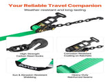 Wheel Chock Tie-Down Kit, Tire-Style Tow Dolly Strap, Car Tie Down Kit with Heavy-Duty Hook, Break V952-CLJGTJ2LTXZX66N3Q001V0
