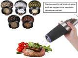 2PACK Gravity Electric Pepper and Salt Grinder Set Stainless Steel Black V1263-JX-7362