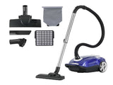 DEVANTI Bagged Vacuum Cleaner Powerful Suction for Carpet Wood Tile Floor VAC-KB-2108-BU