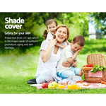 Instahut Shade Sail 4x6m Rectangle 280GSM 98% Black Shade Cloth SAIL-H-4X6-C-BK