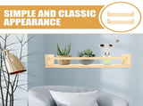 2-Pack Floating Wooden Wall Shelves, Wall-Mounted Storage and Display Shelves for Living Room, V1366-AZ2-W-28347