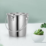 Stainless Steel Sealed Bucket Silver with Handle for Storage V1370-AZ4-15126