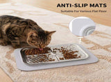 Slow Feeder Licking Mat for Pets with Stainless Steel Tray, Anti-Slip Silicone Base, and Spatula V1341-ZY-VJLJXKVR-SILVER