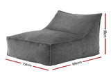 Artiss Bean Bag Chair Cover Soft Corduroy Stuffed Animal Storage Bean Bag Cover for BD-COVER-LOUNGE-S-GR