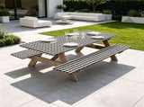 3 Pieces Patio Table & Bench Cover Set, Waterproof Polyester Furniture Protector, Resistant Full V1192-AZ-W-20054