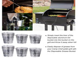 Grill Bucket for Grease, Grease Bucket with 12 Pcs Drip Grease Liners, Grill Smoker Bucket, for Camp V1189-WXFWAL-20260319-01168