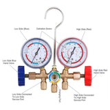 Air Conditioning Pressure Gauge with Hose and Hook 3 Way AC Diagnostic Manifold Gauge for Freon for V1192-AZ-W-20838