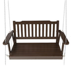 Gardeon Porch Swing Chair With Chain Outdoor Furniture Wooden Bench 2 Seat Brown ODS-1956B-BR