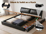 Artiss King Bed Frame Gas Lift Storage 3 Drawers Adjustable Headboard Platform Bed Black BFRAME-G-APEX-K-BK-ABC