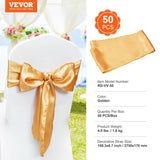 VEVOR Stretch Spandex Chair Sashes Bows, Chair Slipcover and Stretch Chair Sash, Elastic Chair V952-YTZSDJS50PCS79W25V0