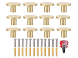 12 Pack Gold Cabinet Knobs Zinc Alloy Drawer Knobs Cabinet Knob Handles Hardware with Screws V1294-YM0901-3116240016411