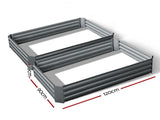 Green Fingers 2x Garden Bed 120x90cm Planter Box Raised Container Galvanised Herb GARDEN-ALUMGR-12-FC2