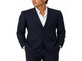 Mens Suit Jacket 2 Button Pinstripe Business Work Blazer Fully Lined - Navy V563-80211-NAVY-122