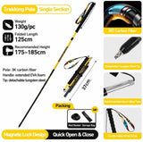 Carbon Fiber Trekking Pole, Bright Yellow - 125cm, 1 Pack V1221-XM-DSZ-003