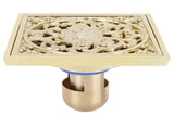 10x10cm Floor Drain Gold Copper Deodorant Floor Drain Strainer for Kitchen Bathroom HotelDeep Water V1294-YM0901-3112210046612