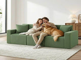 Artiss Modular 3-Seater Sofa Bed Convertible Sectional Floor Couch with Deep Seat SB-B-SOFA-3SEAT-GN