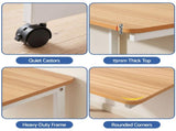 Artiss Mobile Laptop Desk Set 2-In-1 C-Shaped Nesting Table Oak LA-DESK-C-SET-LW
