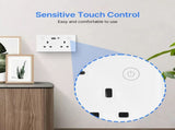 WiFi Touch Light Switch Smart Socket Flameproof Glass Panel Power Failure Memory APP and Voice V1294-YM0901-HS7879W-UK