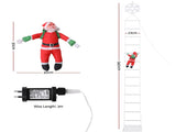 Jingle Jollys Christmas Ladder Lights Santa 3.4m 328LED Hanging Decor Cool White XMAS-MOT-D-LADDER-WH
