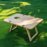 Bamboo Foldable Picnic Table Tray with Wine and Glass Holders V915-KU0192