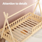 Artiss Bed Frame Wooden Kids House Frames Oak PUAH WBED-PUAH-S-PN-AB