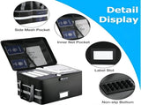 CARLA HOME Fireproof Document Box with Lock - Collapsible Black - Glass Fiber - Reflective Strip V178-36525