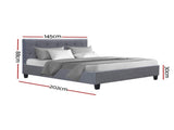 Artiss Bed Frame Double Size Grey VANKE BFRAME-E-VANKE-D-GY-AB