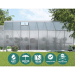 Green Fingers Greenhouse 4.7x2.5x2.26M Double Doors Aluminium Green House Garden Shed GH-ALU-C-470X250-DOU-AB