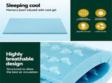 Giselle Bedding Memory Foam Mattress Topper Ventilated Cool Gel 5cm King Single MATTRESS-TOP-VH-GEL-5-KS
