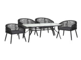Gardeon 5PC Outdoor Dining Set Table and Chairs Garden Patio Furniture Bistro Set Black FF-DINING-WD-BK