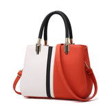 Large Capacity Color Block PU Leather Handbag, Square Shoulder Crossbody Bag with Bottom Rivets & V888-ELOSUNG55315-6