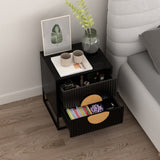 Belmonte Fluted Bedside Table in Black V369-203691S-BLACK