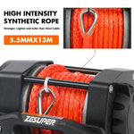 ZESUPER 12V Winch 4500LBS Electric Winch ATV Winch Synthetic Rope BOAT Trailer V211-AUEB-ZEEW002