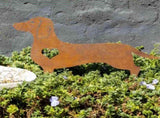Rust Lasercut Dachshund w Heart Garden Stake 57cm V637-71473DOG